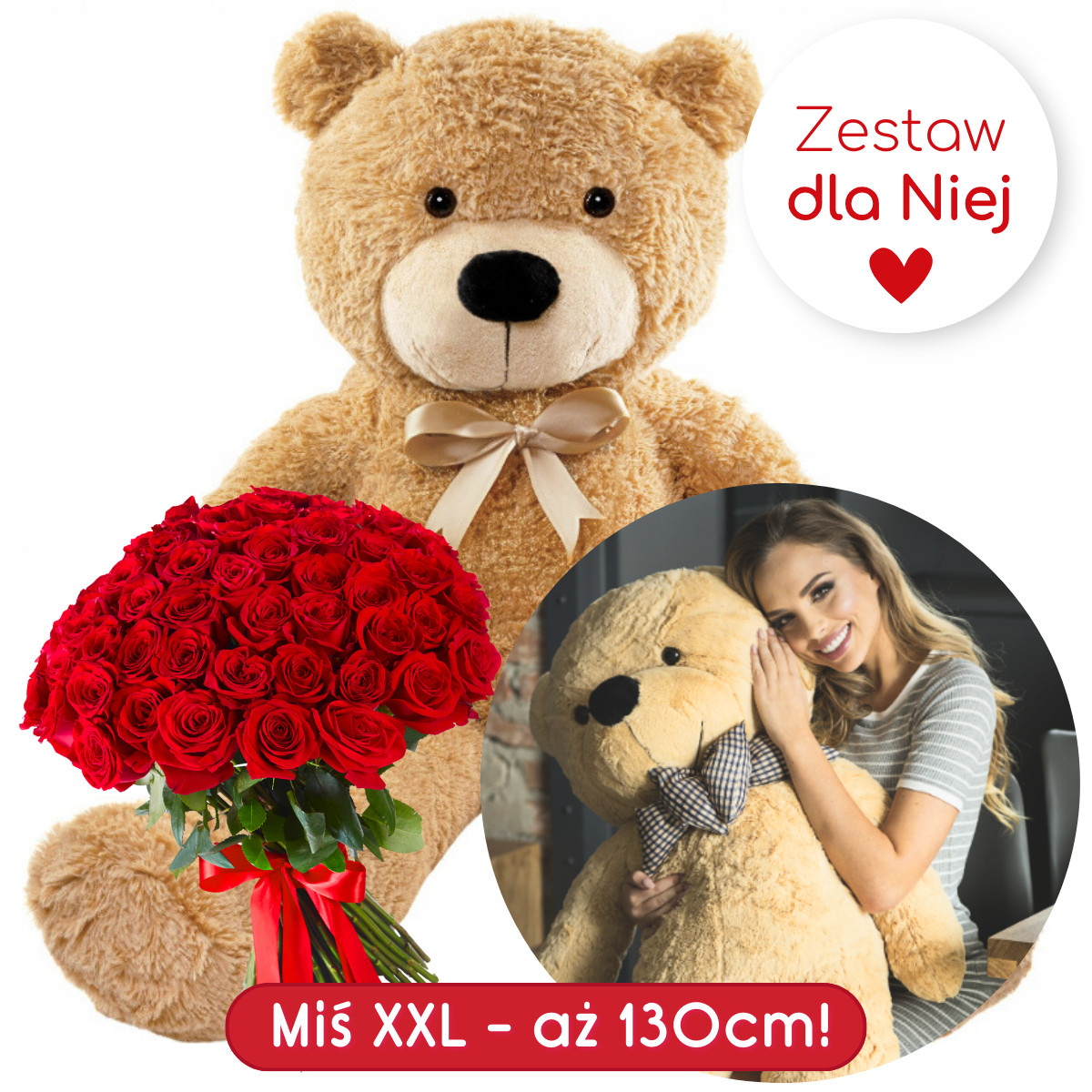 Mega Miś Pluszowy XXL + Delikatna Melodia